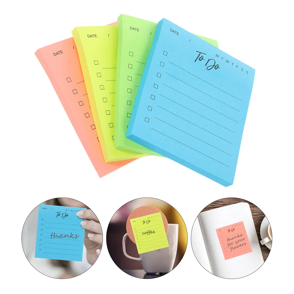 

12pcs Fluorescent Notes Memo Pads Office Paper School Stickers Note Pads Daily Use Record Numbers Lists Reminders