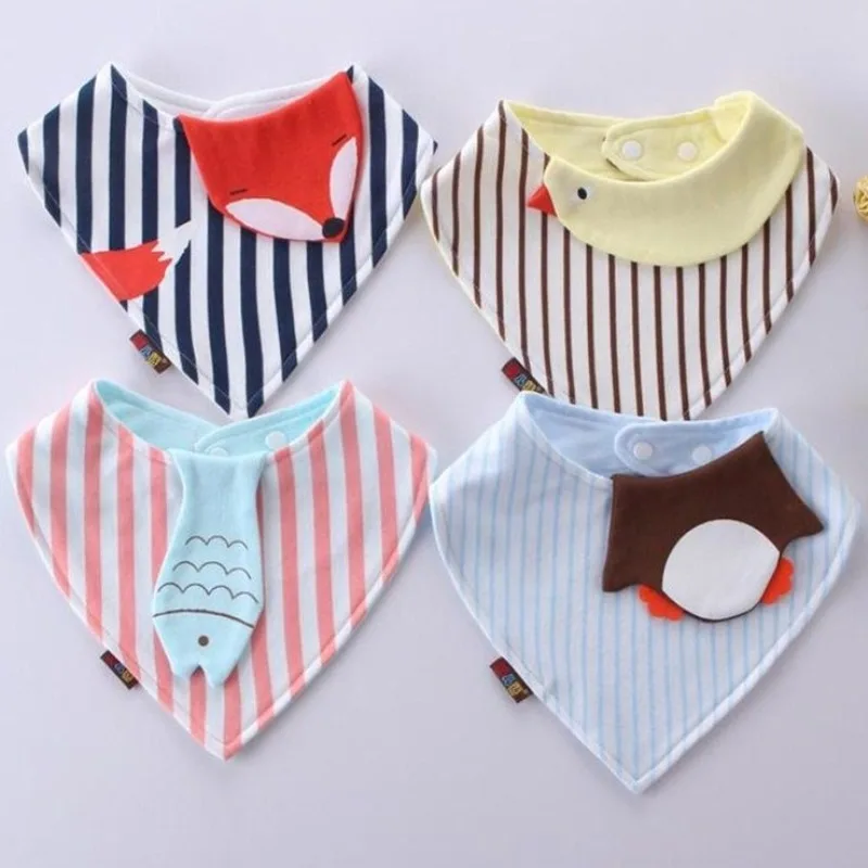 Cotton Bandana Bibs Baby Babador Feeding Smock Infant Triangle Burp Cloths Cartoon Saliva Towel Baby Eating Accessory Kids Stuff