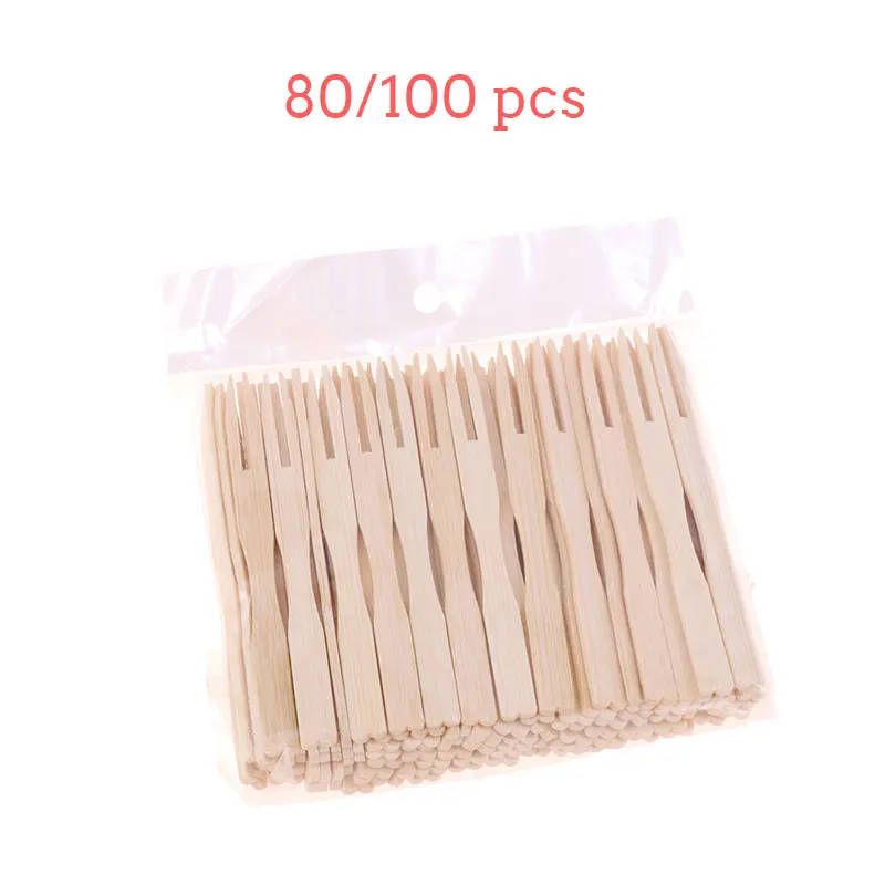 100 قطعة المتاح الخيزران التموين الشوك الفاكهة عصا إصبع الغذاء اختيار aperitif يختار فاتح الشهية #3