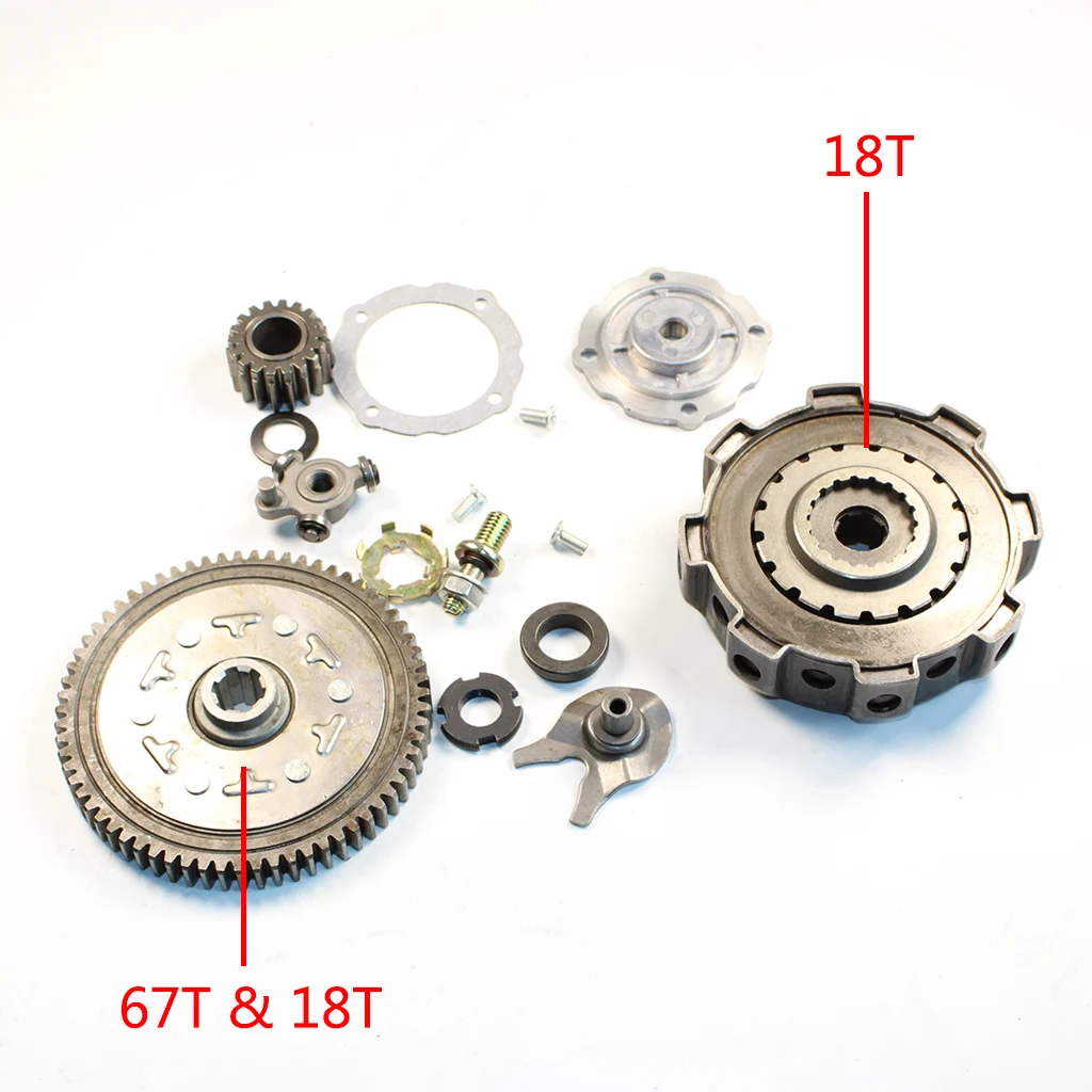 67T Heavy Load 18T Teeth CLUTCH Pad SEMI AUTOMATIC with Slave Gear with Accessories For Motorcycle part ATV Quad DIRT PIT BIKE