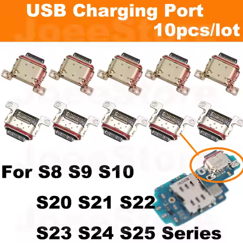 10pcs USB Charging Port Connector for SamSung Galaxy S25 S24 S23 S22 S21 S20 S10 Plus Ultra FE A12 A11 A52 A72 Charge Port Plug