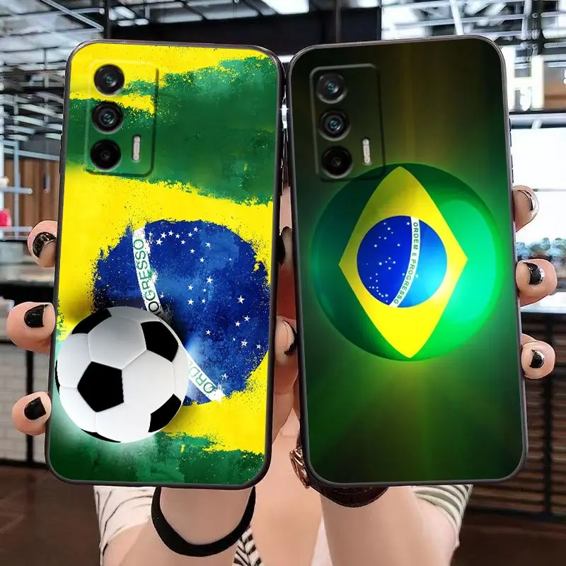 Case For OPPO Realme GT Pro Master Neo2 NARZO 50 50I 50A 5G C35 C33 C31 C30 C30S C21 C20 V13 Case National Flag Of Brazil Soccer