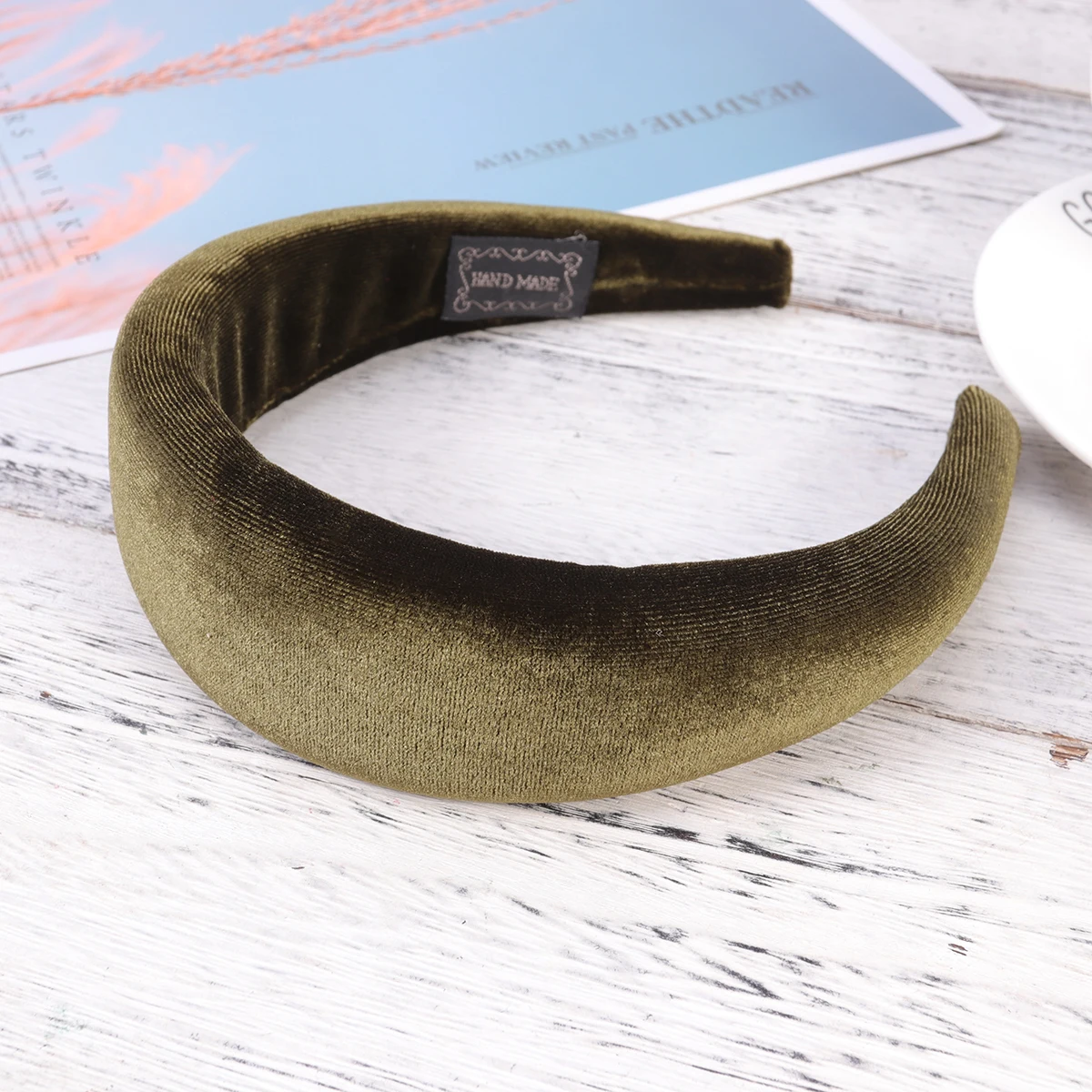 

Velvet Hair Solid Color Headdress Elegant Headwear Solid Color Headdress Cloth Bands Practical Accessories Birthday Christmas