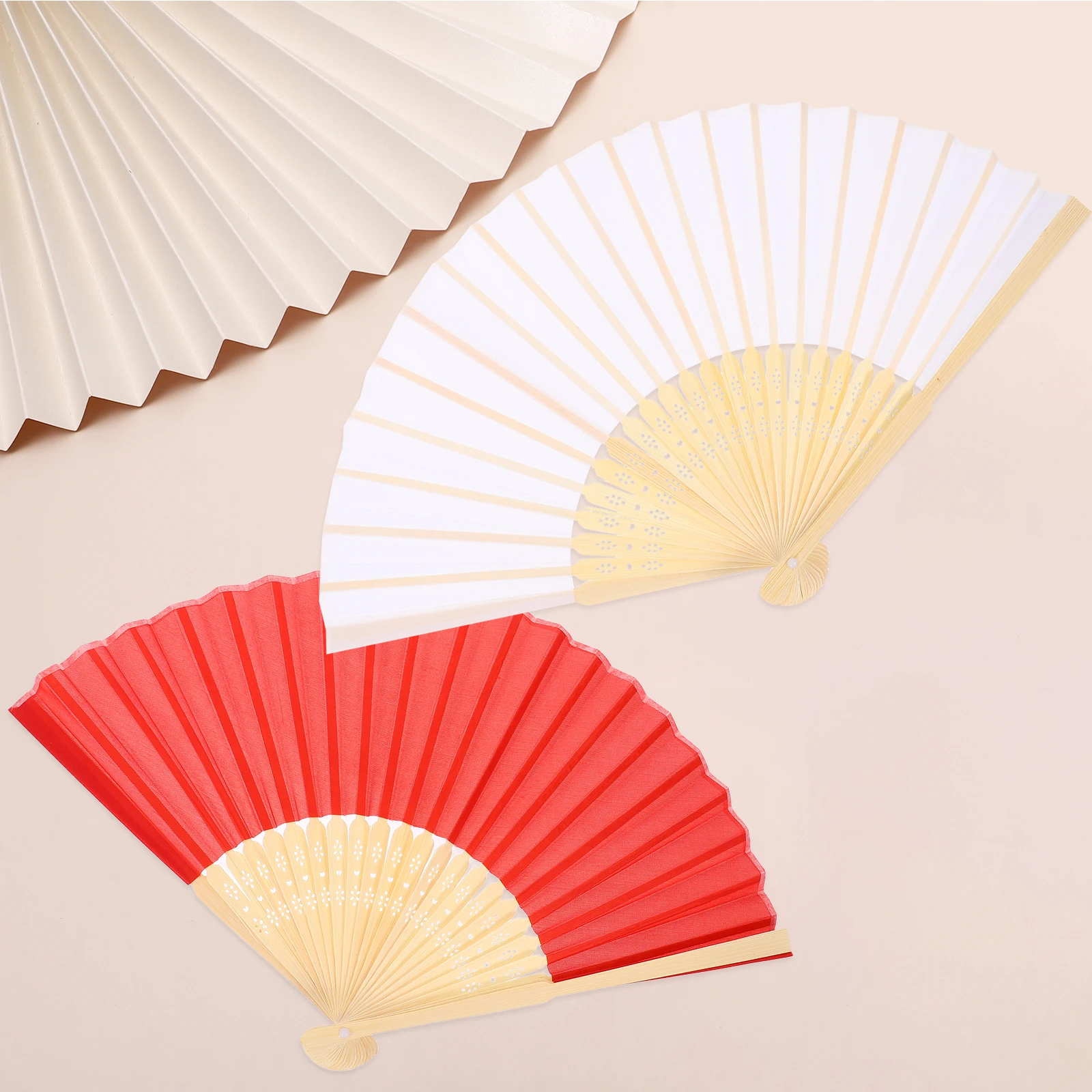 

6 Pcs Simulated Silk Cloth Fans Handheld Foldable Chinese Fans for Women Dancing Music Festival Summer Travel Cooling