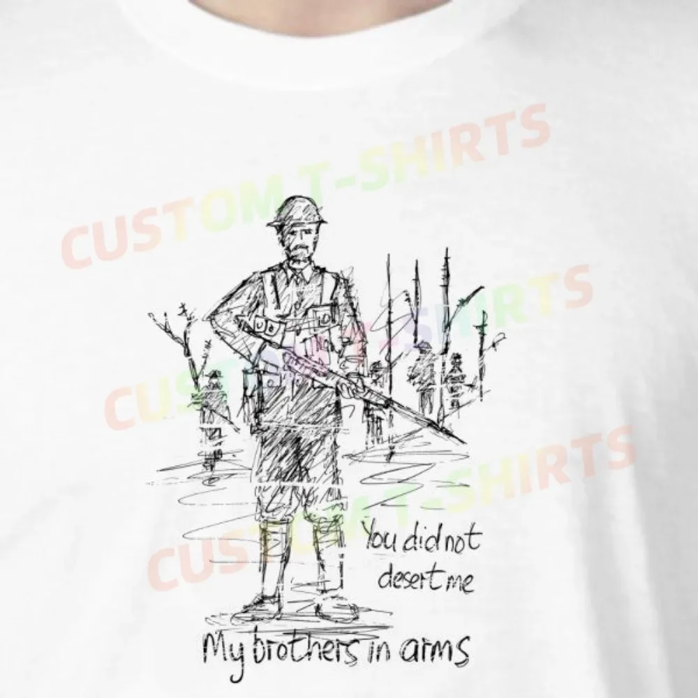 

191 37_Brothers_in_Arms_–_Dire_Straits Fans' comic-style hand-drawn pattern T-shirts for both men and women in summer