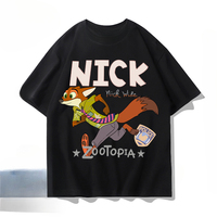 Disney's Zootopia Collaboration Short-sleeved T-shirt Featuring Nick Judy The Male Police Officer Men and Women Top Y2k