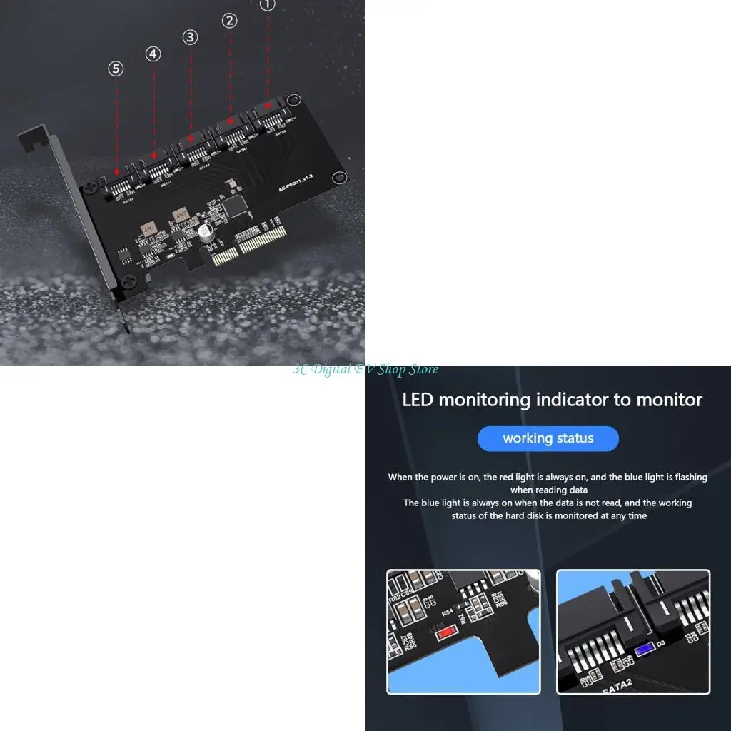 

E74D PCI for Express to Adapter Board 5 Port to PCIe Expansion Card