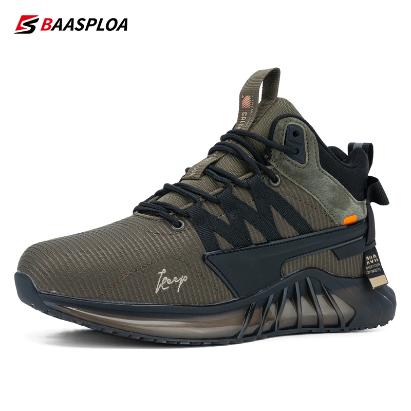 Baasploa-Chaussures de marche imperméables pour hommes, chaussures en coton pour hommes, chaussures décontractées confortables, extérieur,