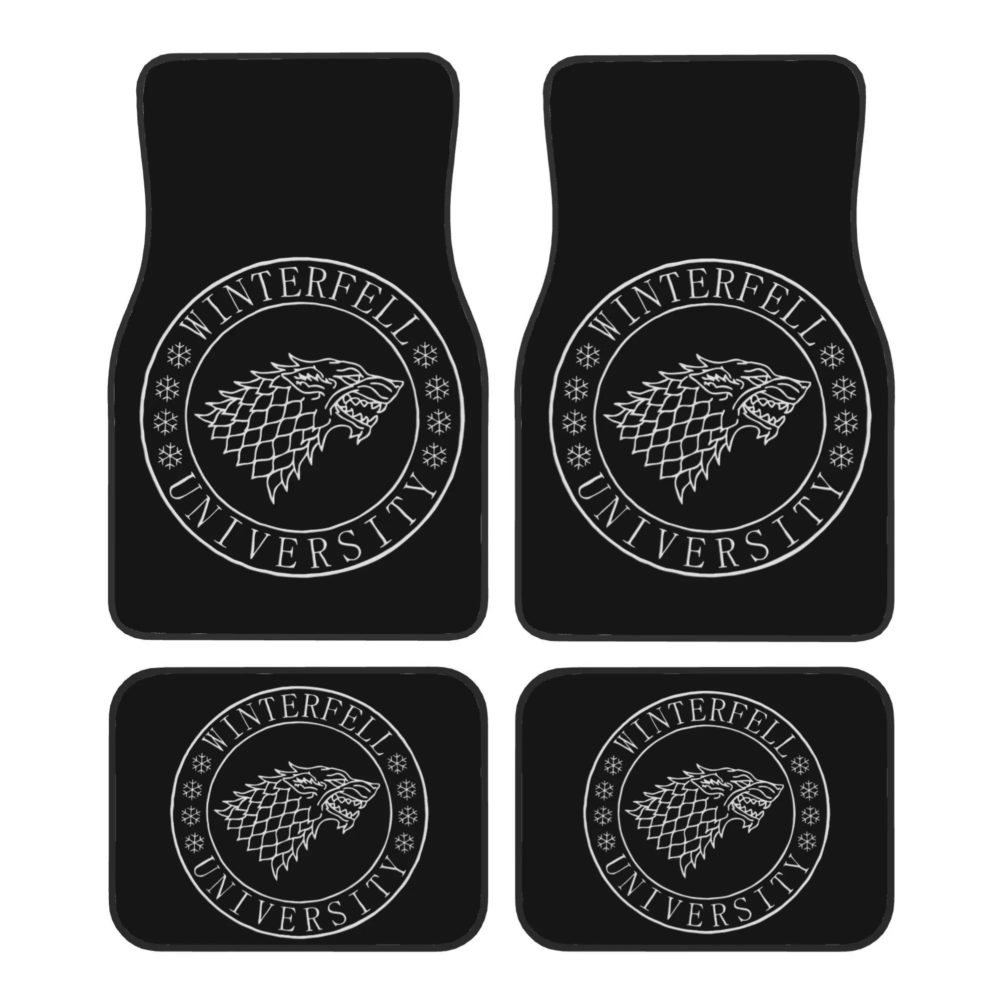 Game Of Thrones House Stark Winter Is Coming Car Floor Mats, 4pcs Universal Modern Breathable High-Quality Automotive Liners Sui
