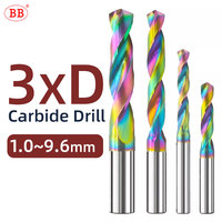 BB Carbide Drill 3xD DLC Coating External Cooling CNC Machining for Aluminum Copper Diameter 1.0mm~ 9.6mm BC2055