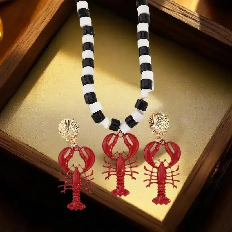 2025 New ZAA Personality Metal Animals Lobster Earrings For Women Summer Beach Party Jewelry Accessories Gifts
