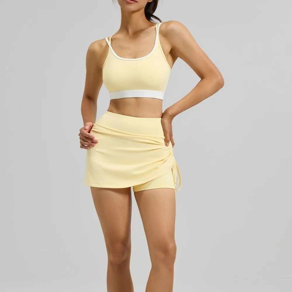 Jogging Cross Belt Women's Sports Yoga Bra Anti-shake Shockproof Yoga Underwear Built-in Fixed Pad Lingerie Seamless Vest
