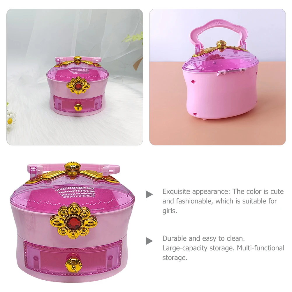 

Handheld Drawer Box Purple Hair Accessories Organizer Case for Clips Bow Tie Storage Container Jewelry HOLDER
