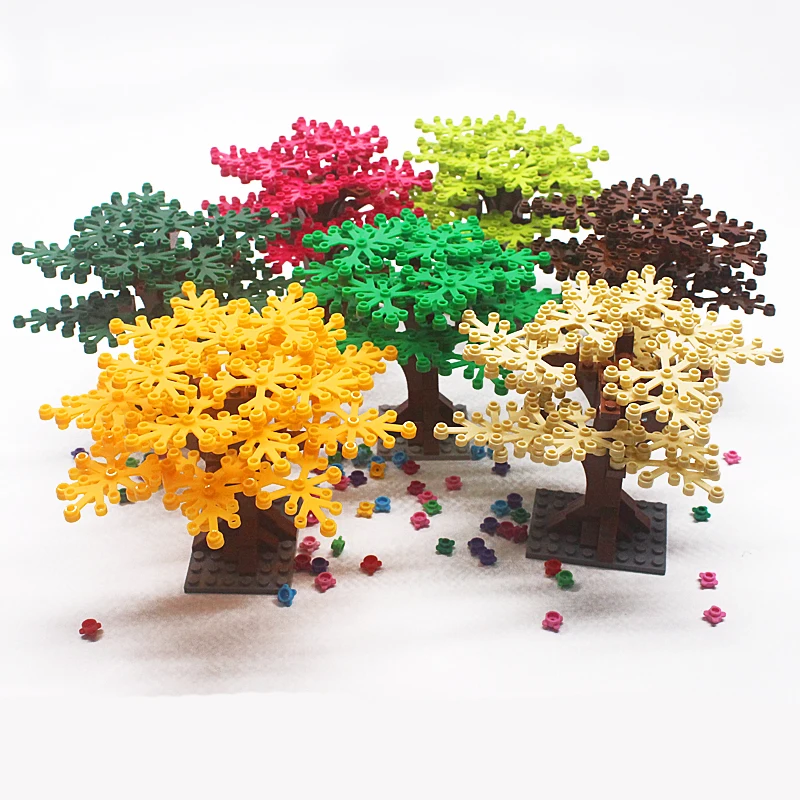 MOC Garden Plants Forest Trees Model Building Blocks Urban Greening Plants DIY Garden Accessories Bricks Toys for Children