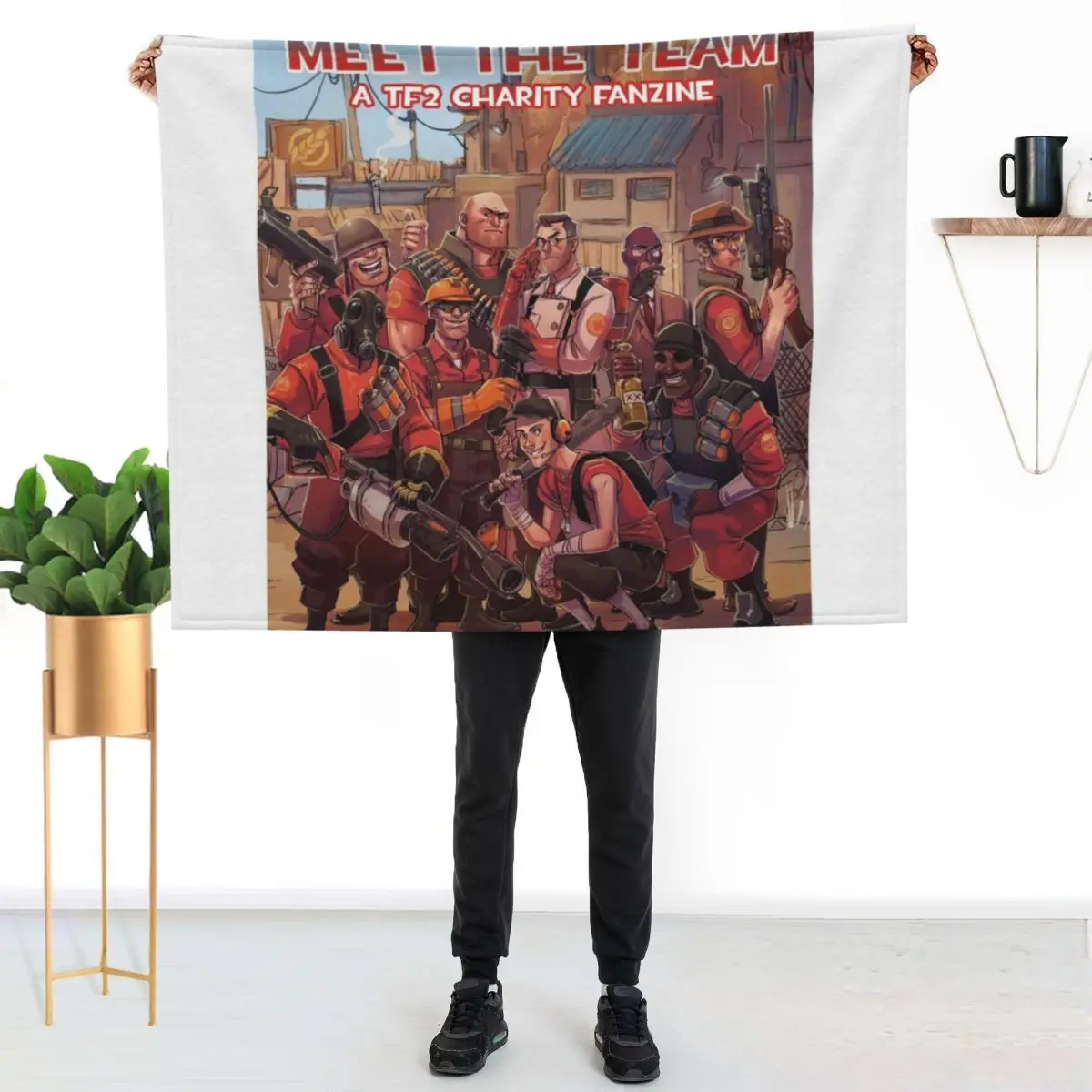 Team Fortress 2 Meet The Team Throw Blanket Soft Cozy Blanket for Pet Kids Adults