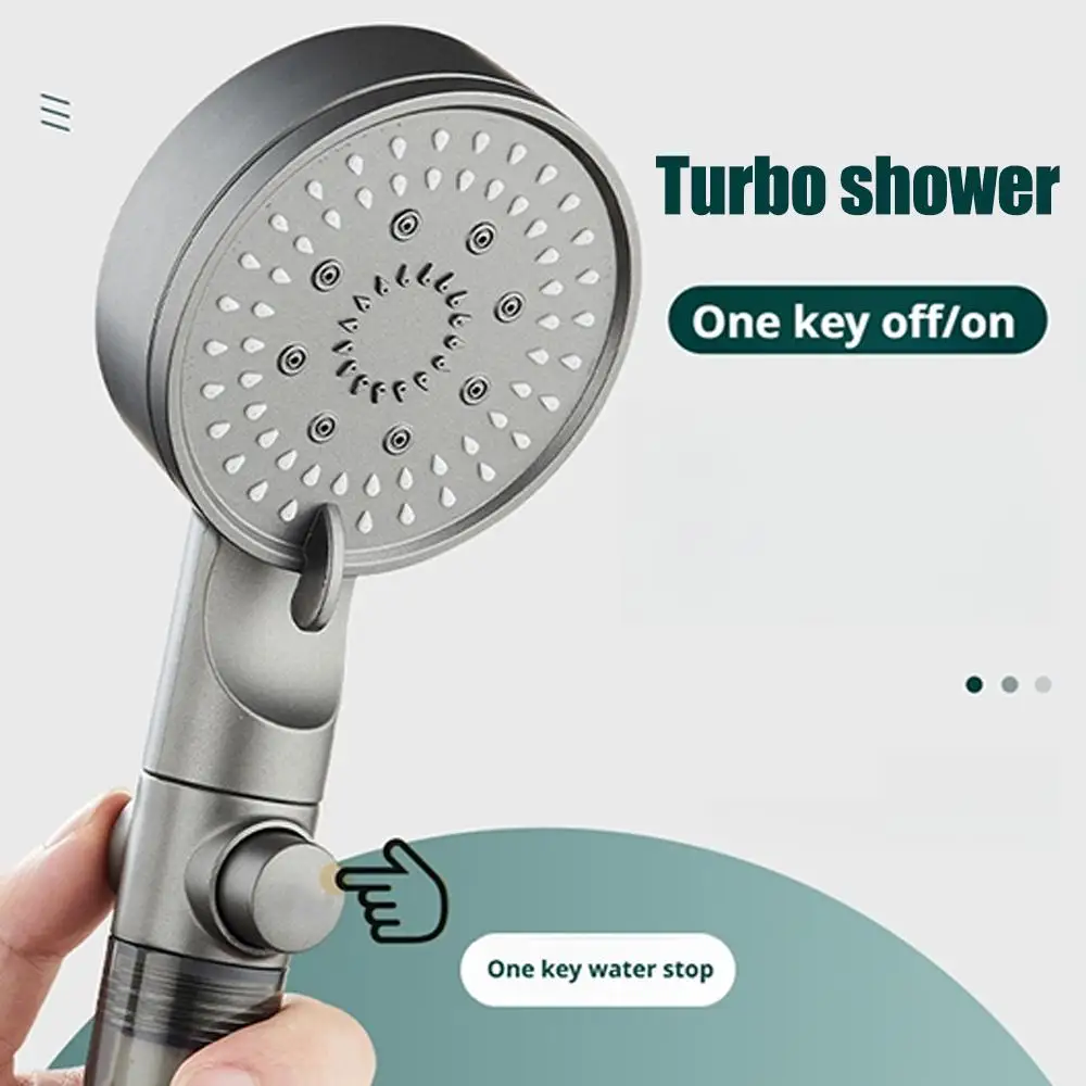 

Ручная насадка для душа высокого давления, 5-режимный регулируемый спрей с фильтрующим элементом, экономия воды, подвесные аксессуары для ванной комнаты