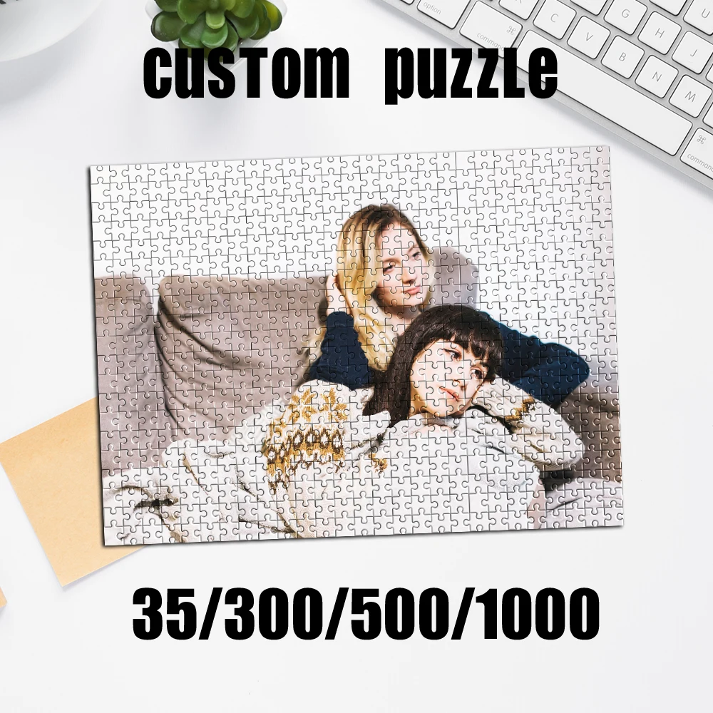 Rompecabezas Familiar Personalizado con Foto, 35/300/500/1000 Piezas, Regalos Hechos a Mano