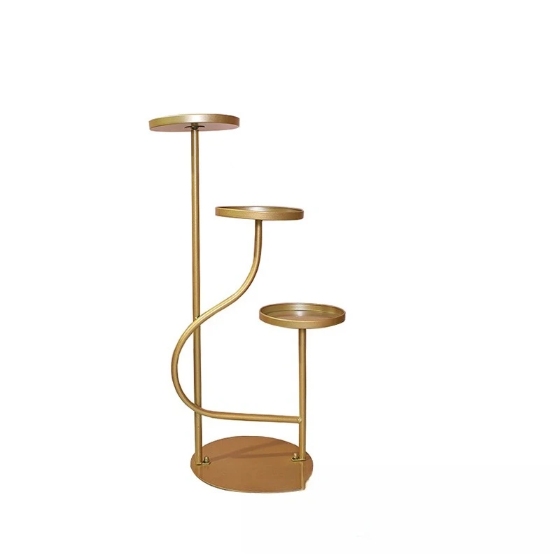 LH living room TV cabinet modern light luxury wrought iron three-layer flower pot decoration