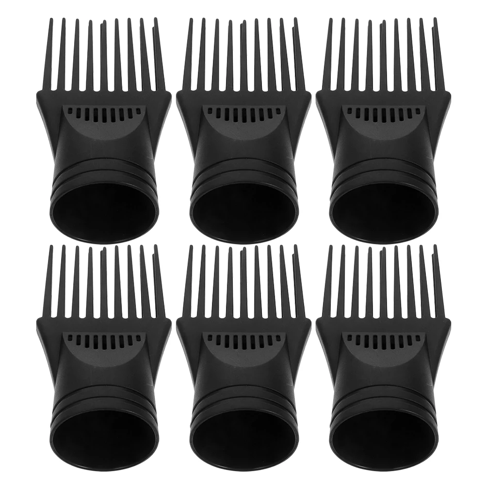 6pcs Blow Dryer Comb Attachments Heat Resistant Universal Styling Tool for Hair Dryer Nozzle Diffuser Travel Daily Use