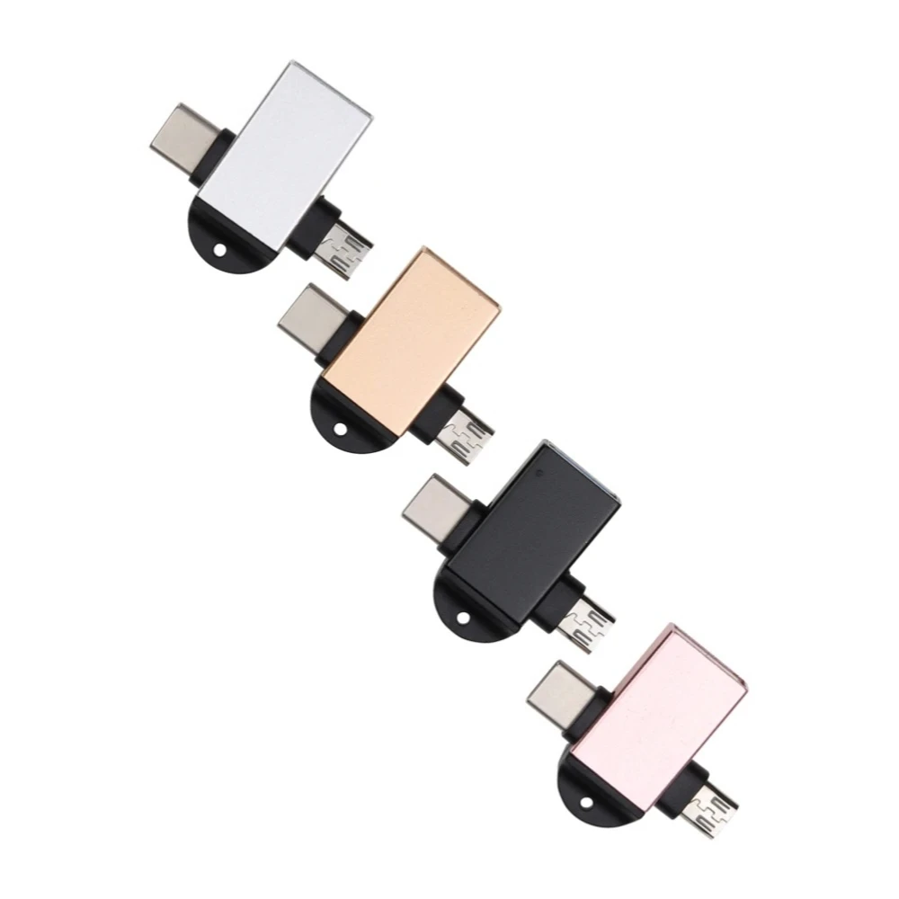 

300 шт. 2-в-1 OTG-коннектор USB 3.0 A (женский) на Micro USB и Type-C (мужской) адаптер-конвертер для телефона, жесткого диска, мыши