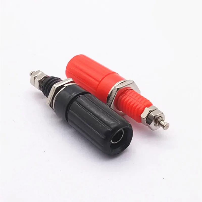 2PCS 1red and 1black Binding Post For Speaker 4mm Banana Plug Test Connectors adapter