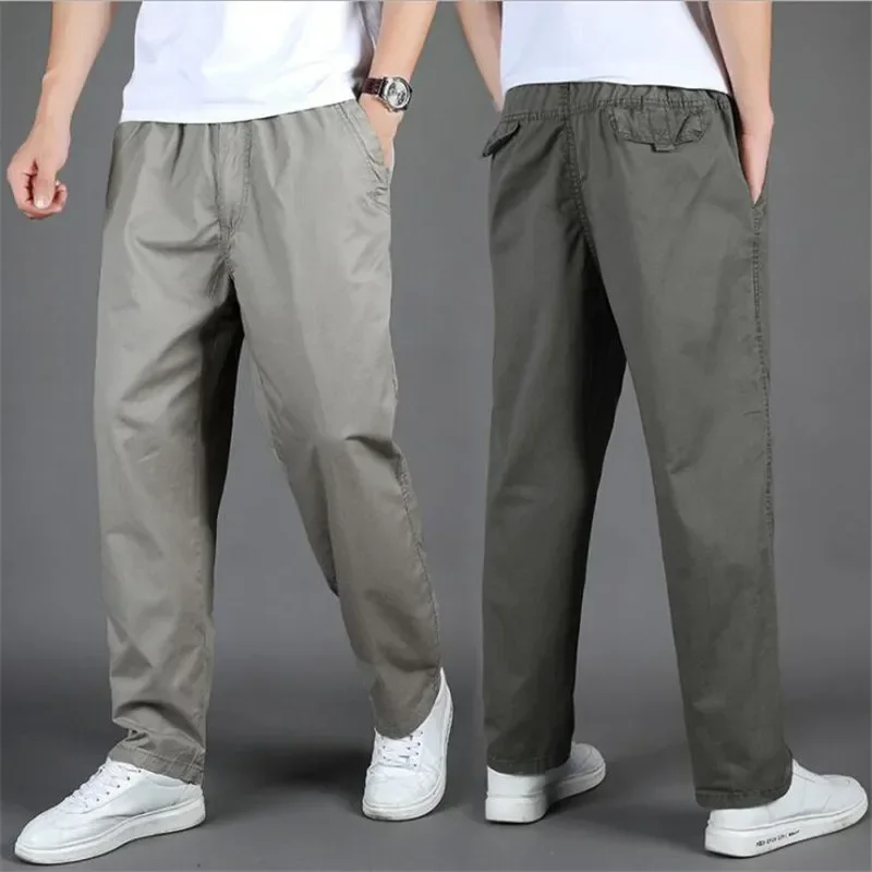 L-6XL Cargo Pants Men 2020 Summer Pockets Out Door Full Length Pants Male Straight Trousers Men Homme Loose Cotton Casual Pants