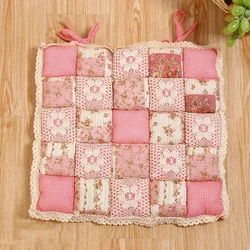 1pc Pastoral Style Printing Flower Cotton Seat Cushion Home Student Office Computer Chair Kitchen Dining Chair Non Slip Cushion