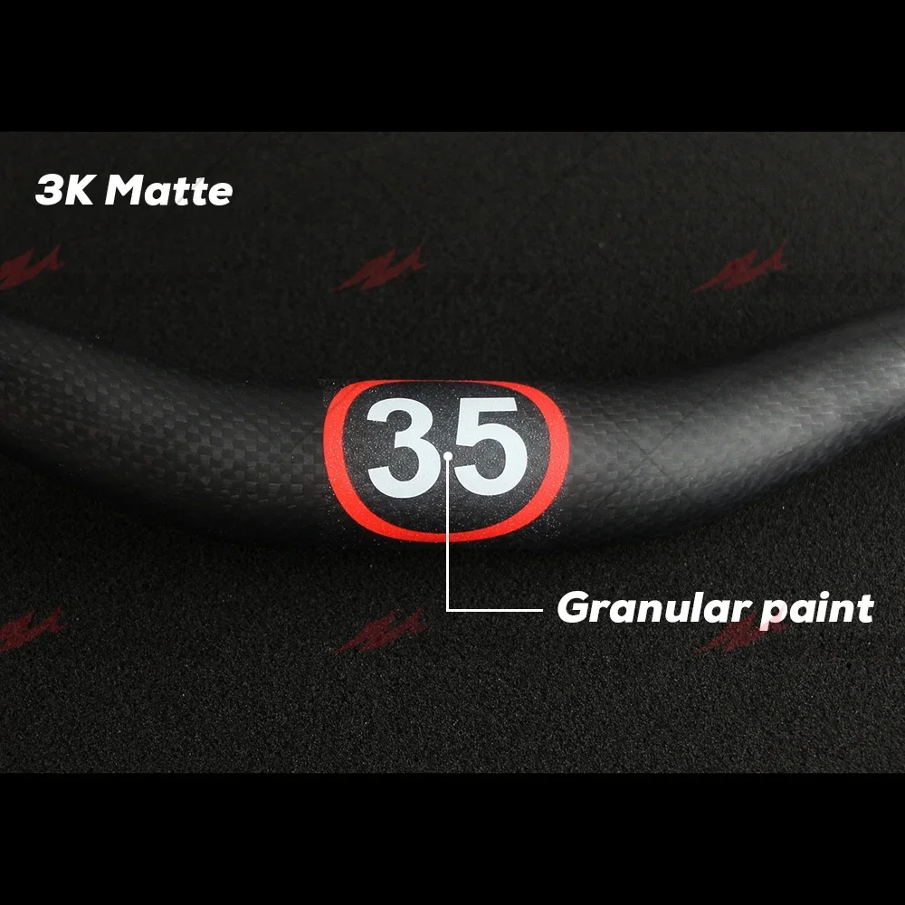 Full Carbon Fiber Strong 3K MTB  Handlebar 35mm  Flat Riser Bars Cycling Bicycle Parts