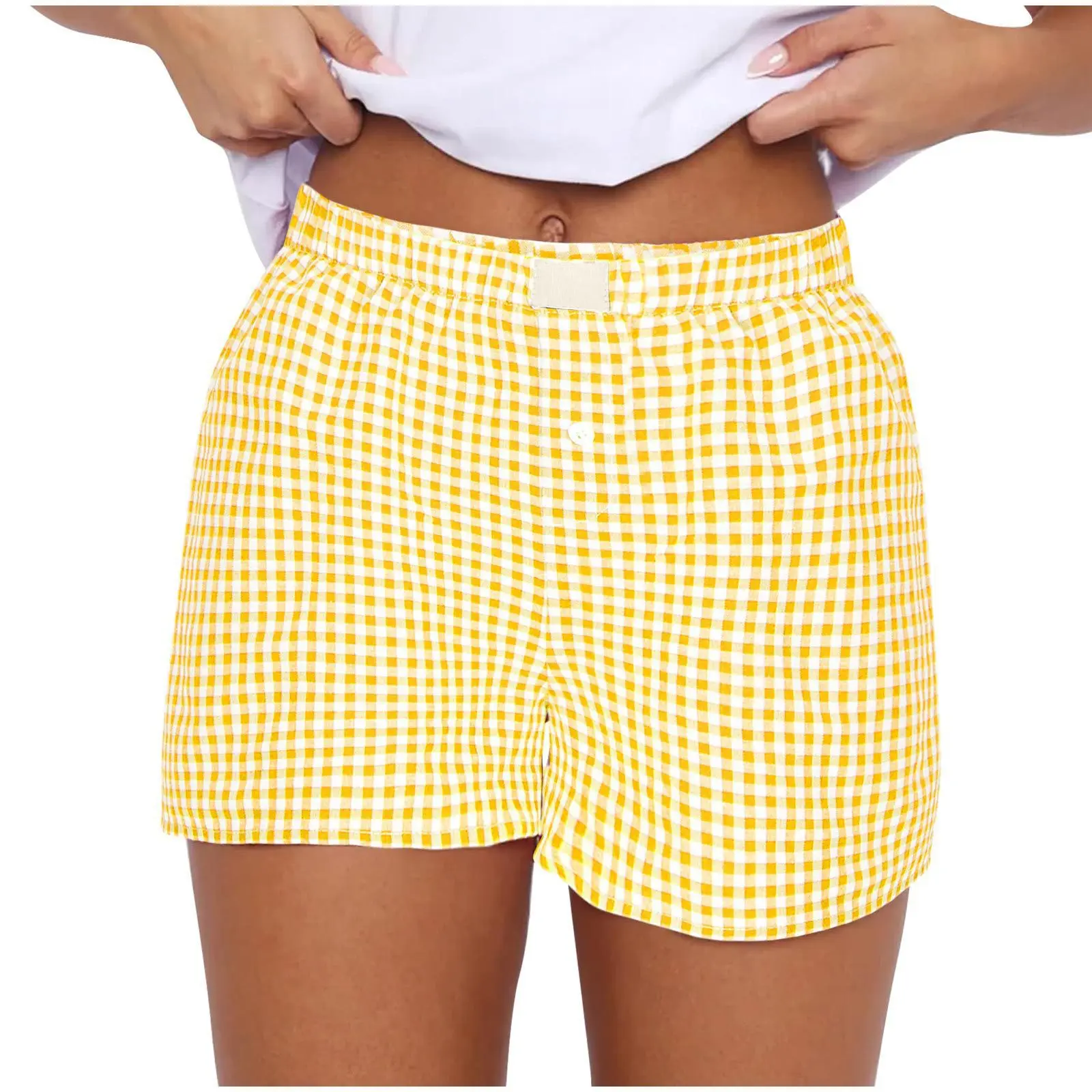 BluWin 2025 Women’s High Waist Plaid Shorts | Loose Fit Wide Leg Summer Casual Vintage Checkered Pants for Girls