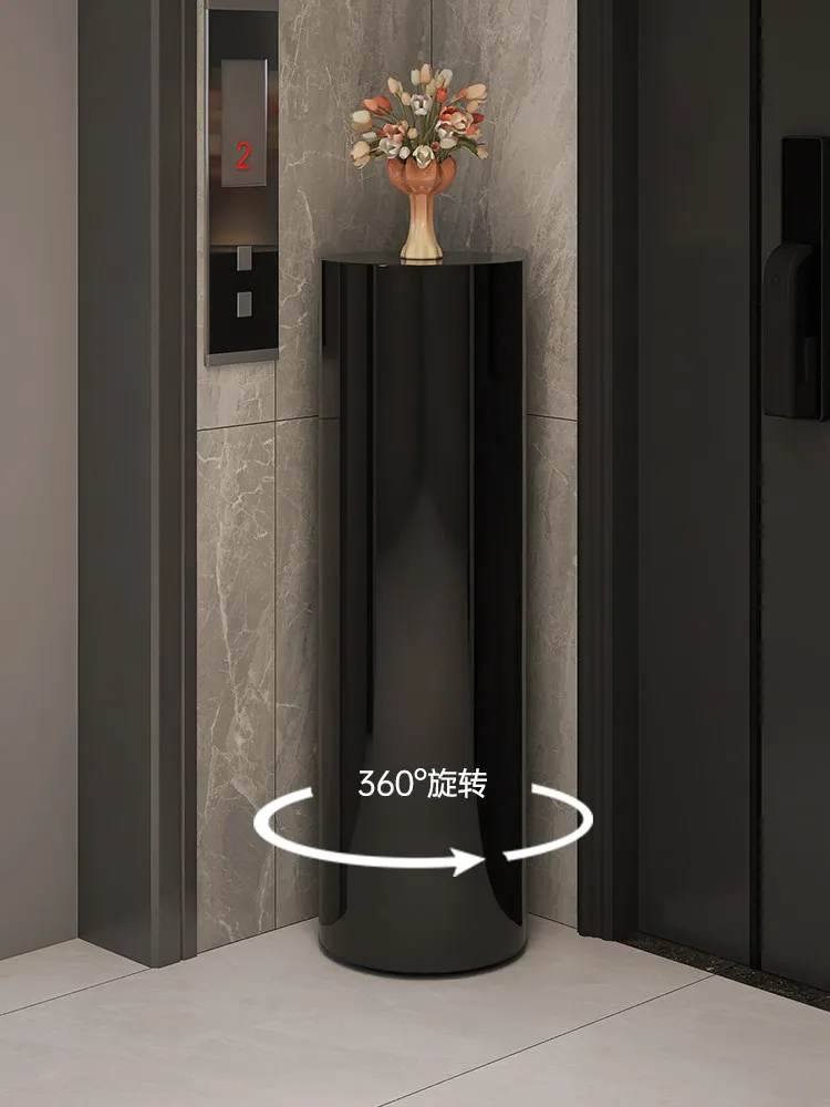 Vertical round rotary shoe cabinet cold rolled steel multi-layer baffle household door cabinet