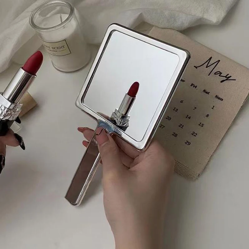 Ins espelho quadrado em formato líquido, mini espelho cosmético portátil para viagem, metálico, ferramenta de beleza portátil