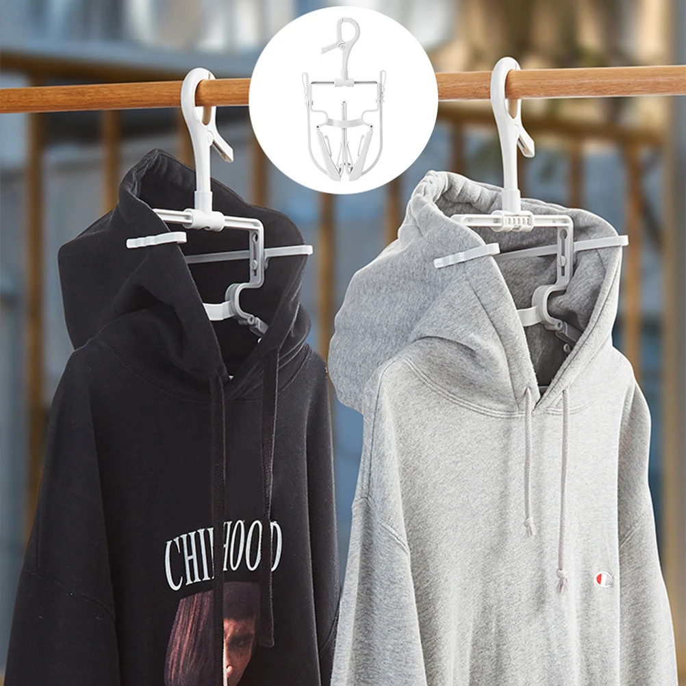 

Folding Hoodie Hanger PP Material Heavy Duty Clothes Rack for Baby Clothes Blanket Hoodies Plastic Adjustable Hangers