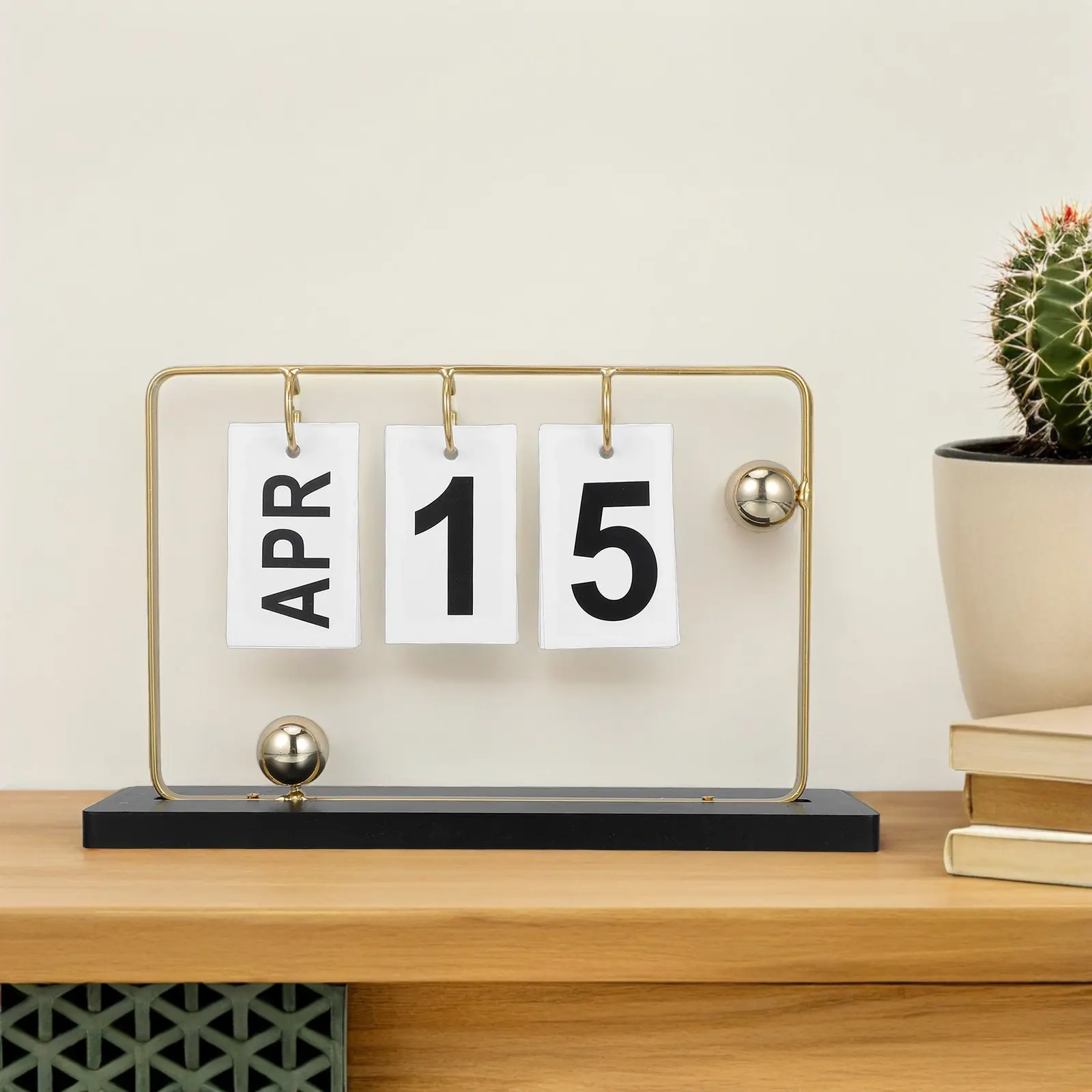 1Set Wooden Block Perpetual Calendar Reusable Standing Desk Calendar for Office Home Decor Minimalist Aesthetic Desktop