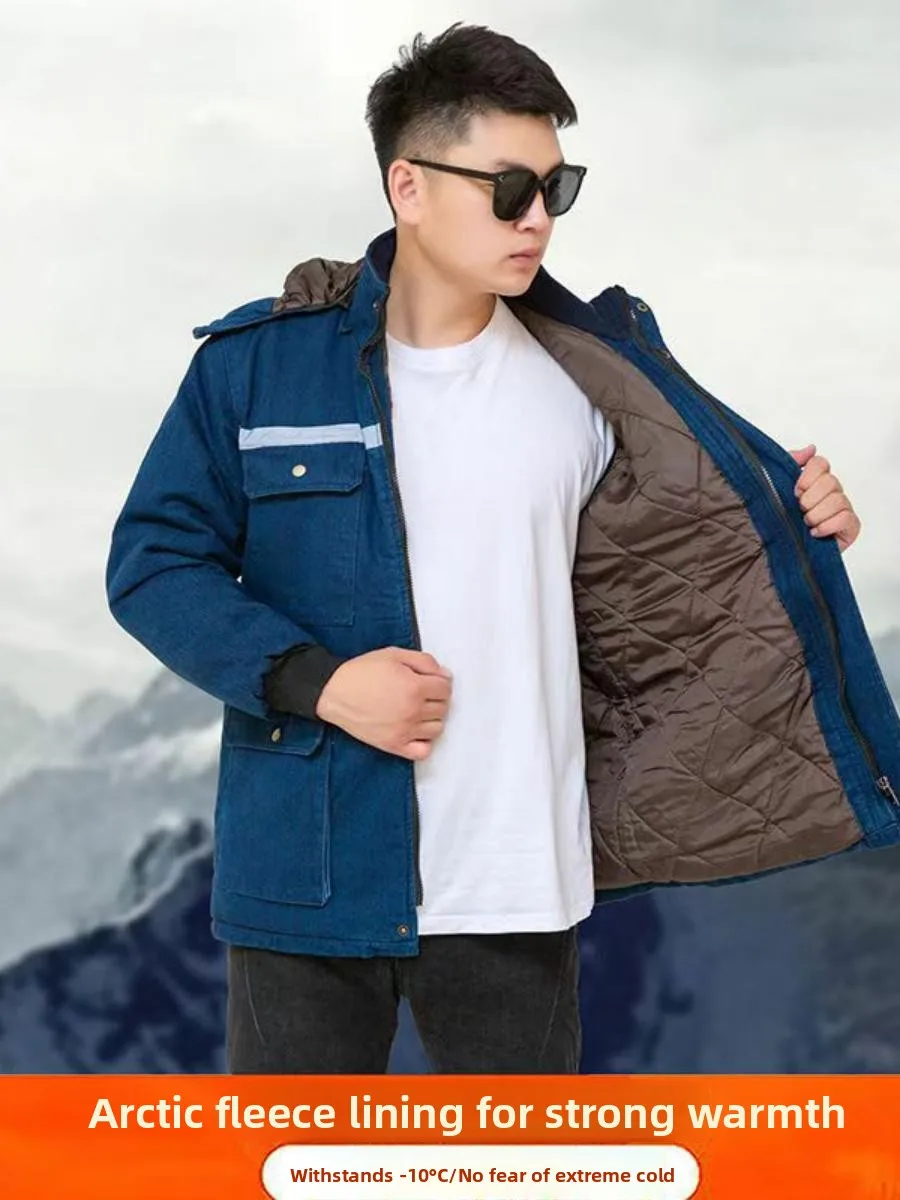 

Утолщенная джинсовая спецодежда для сварщиков: мужская, на молнии, с защитой от ожогов, износостойкая, с большими карманами, защитная одежда