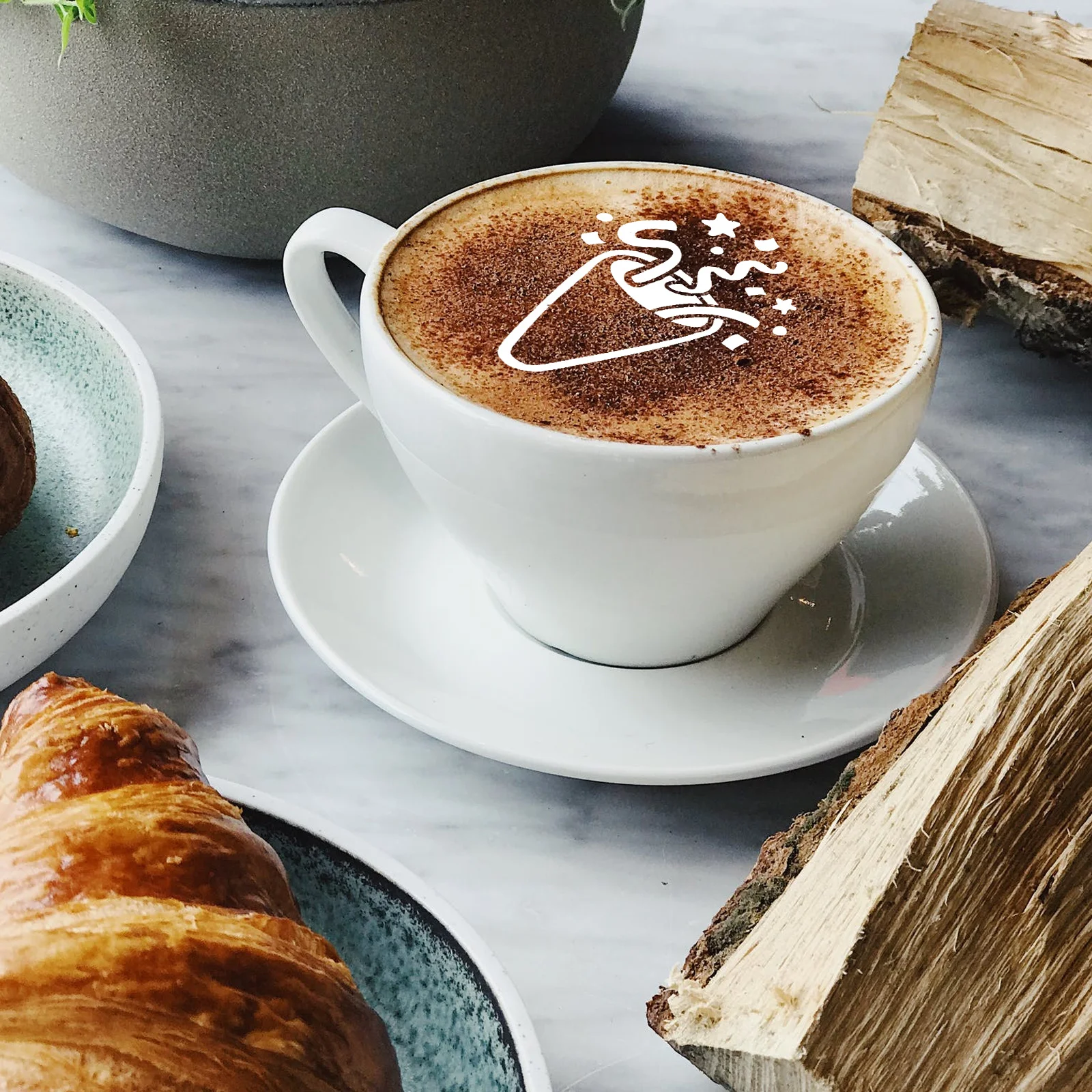 

20pcs Birthday Happy Stencils Hollow Coffee Art Templates For Cappuccino Latte Milk Foam Baking Cake Decoration Tools Kitchen