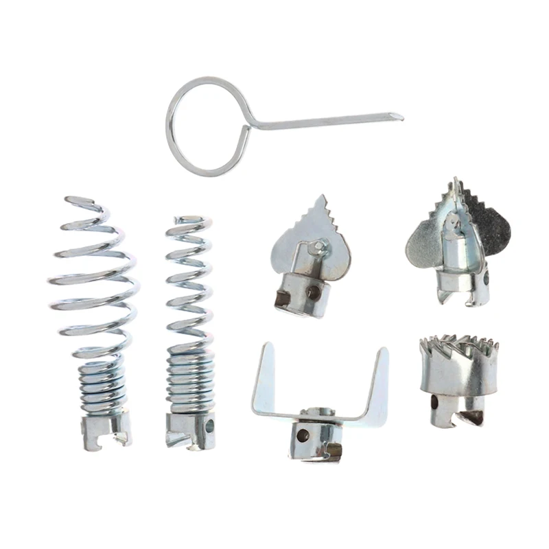 

7 шт./компл., очиститель, комбинированный резак, змеиная головка, машина для очистки канализационного трубопровода для кухонной раковины, инструмент для выемки труб, инструмент для выемки H