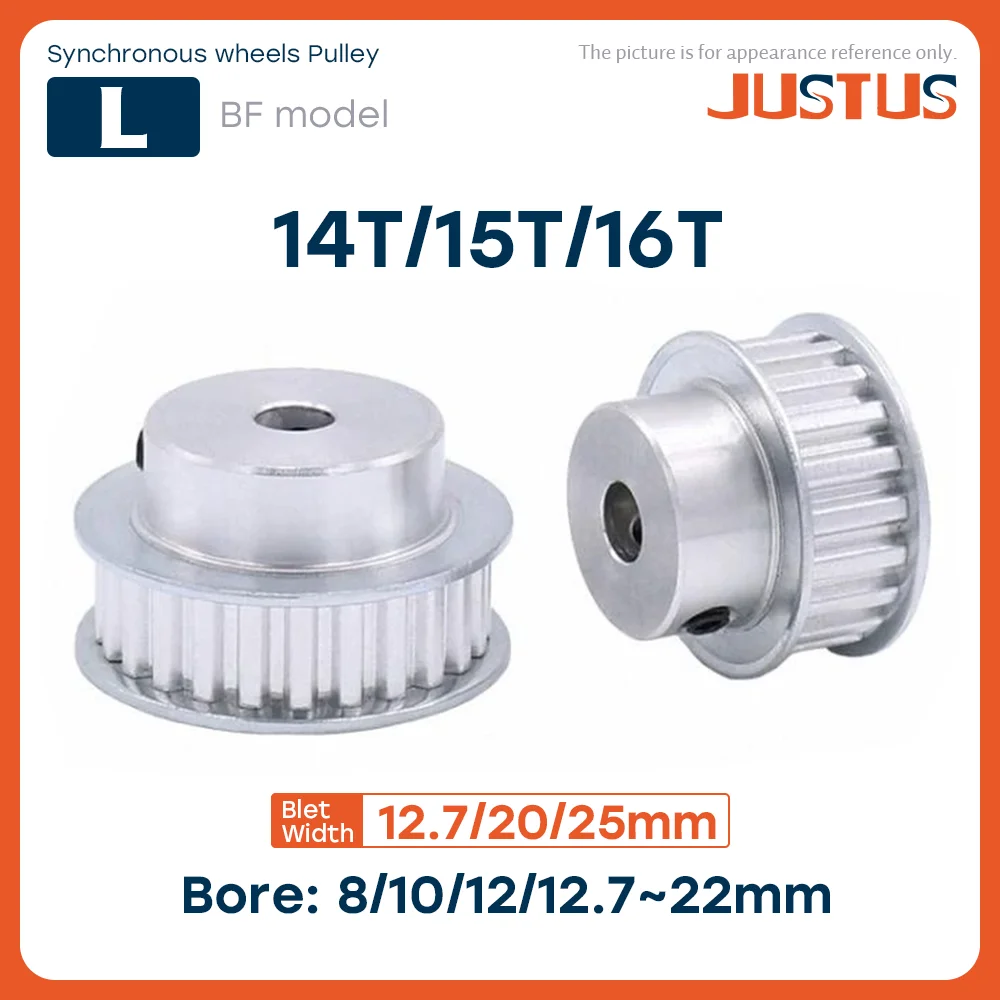 

L Type Synchronous Pulley 14T/15T/16Teeth Bore 8~22mm Teeth Pitch 9.525 mm Slot Width 14/21/27 mm For 12.7/20/25mm L Timing Belt