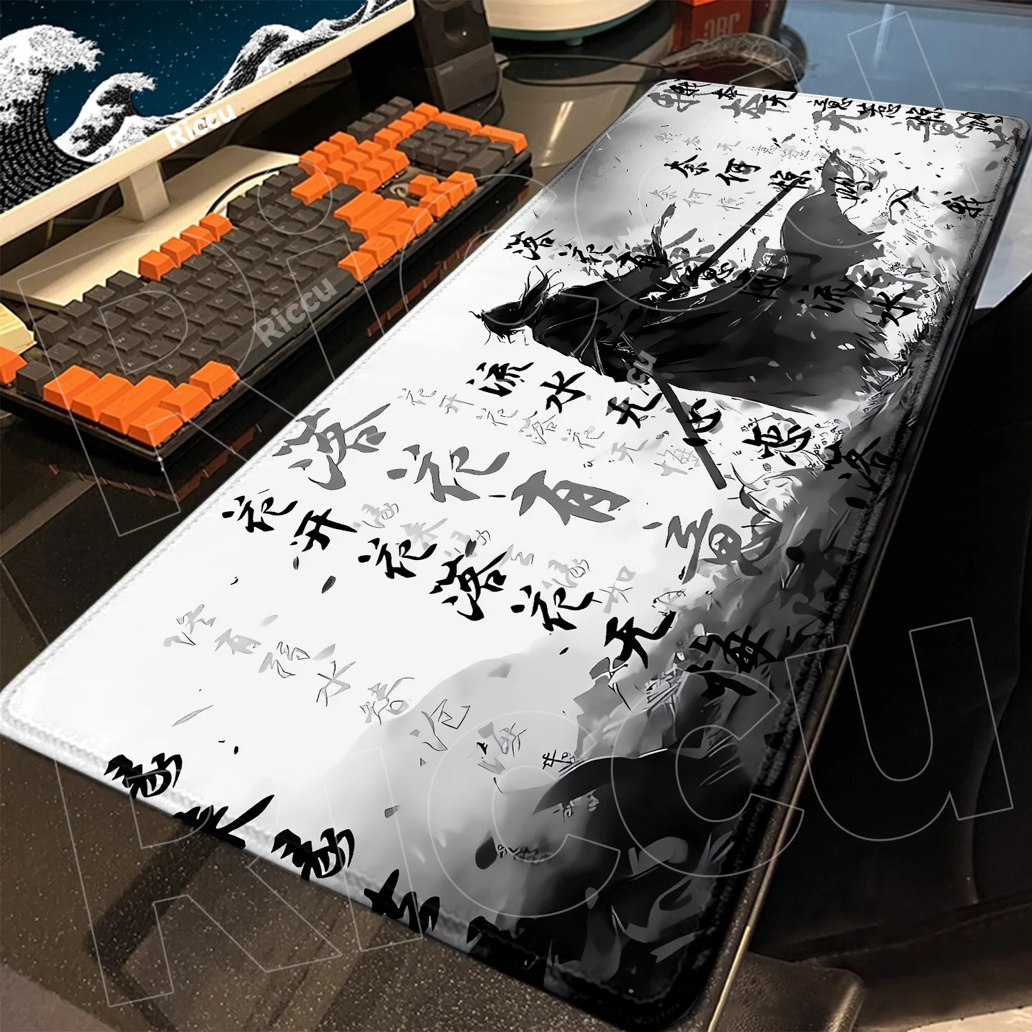 Samurai Warrior Mauspad, Gamer, Computerzubehör, Tastatur, Tischmatte, Schwarz, Mousepad, Company Gaming, Laptop, Schreibtischzubehör, PC