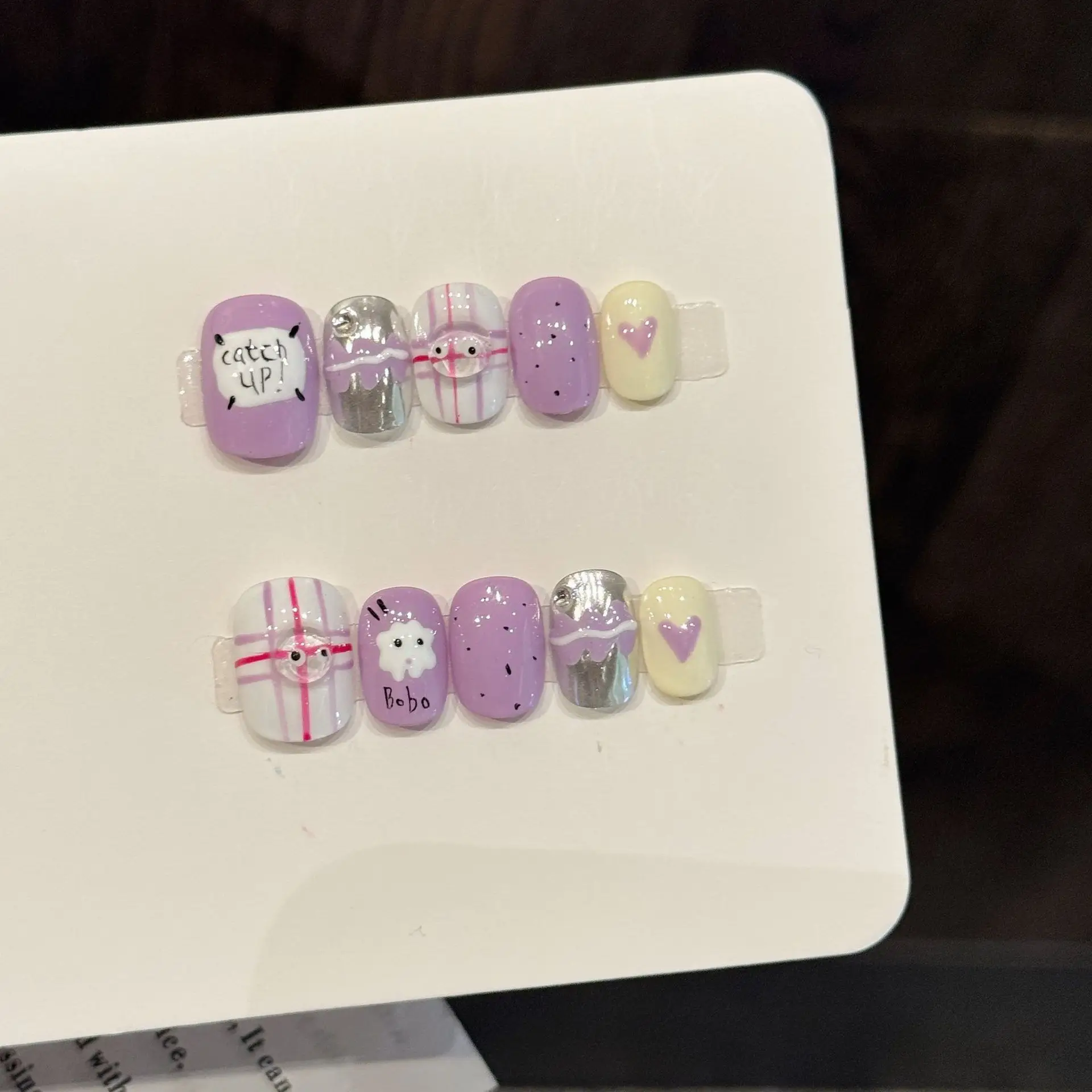 10 Uds Uñas postizas cortas redondas