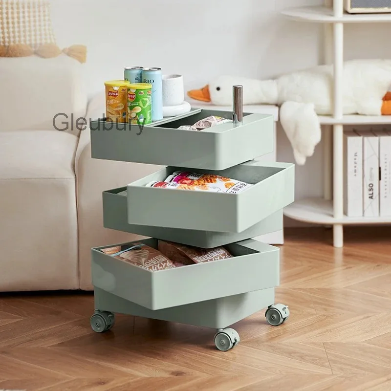 Salon Trolley Rotating Movable Salon Multi-layer Trolley Simple Storage Commercial Furniture Carrello Parrucchiere ZY40TC