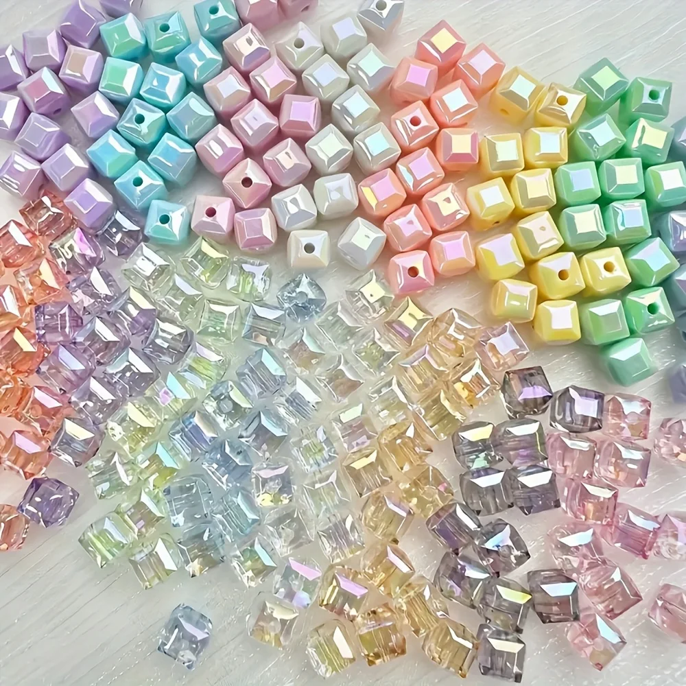 

58 PCS Colorful Square Acrylic Beads, suitable for DIY jewelry making such as bracelets, necklaces and other accessories.