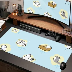 Cartoon Line Dog Maltese Mousepads Non-slip Lockedge Office Student Gaming Thickened Large Writing Pad Cushion