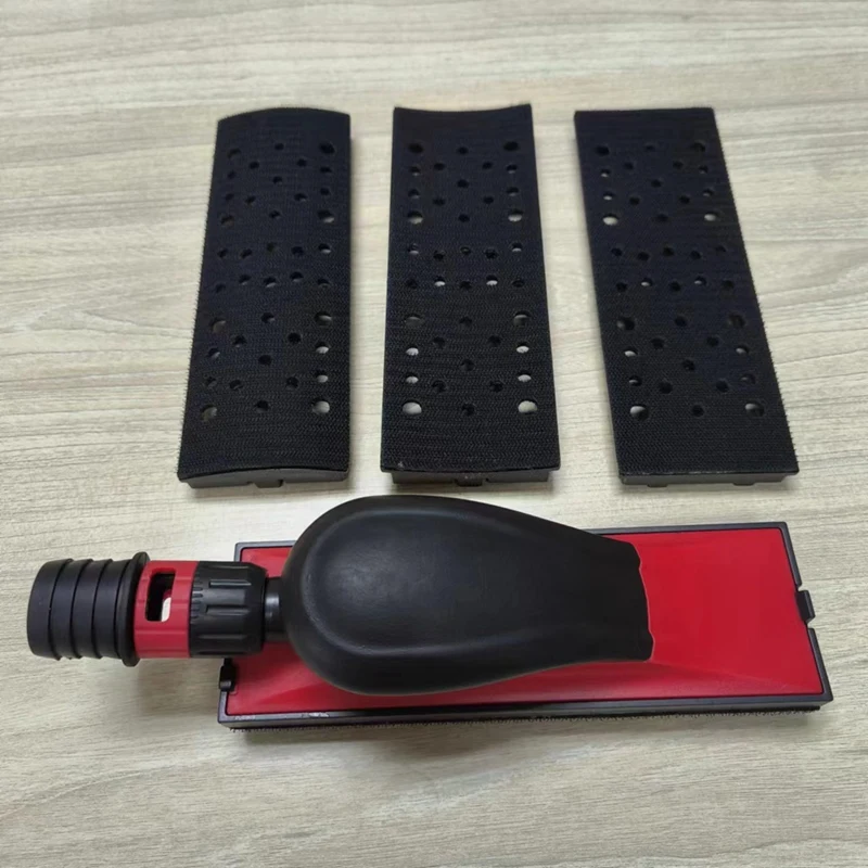 Vacuum Sanding Block Set,Vacuuming Sanding Disc Holder Sandpaper 4Pc Backing Polishing Pad Handheld Sander 70X198mm Easy Install