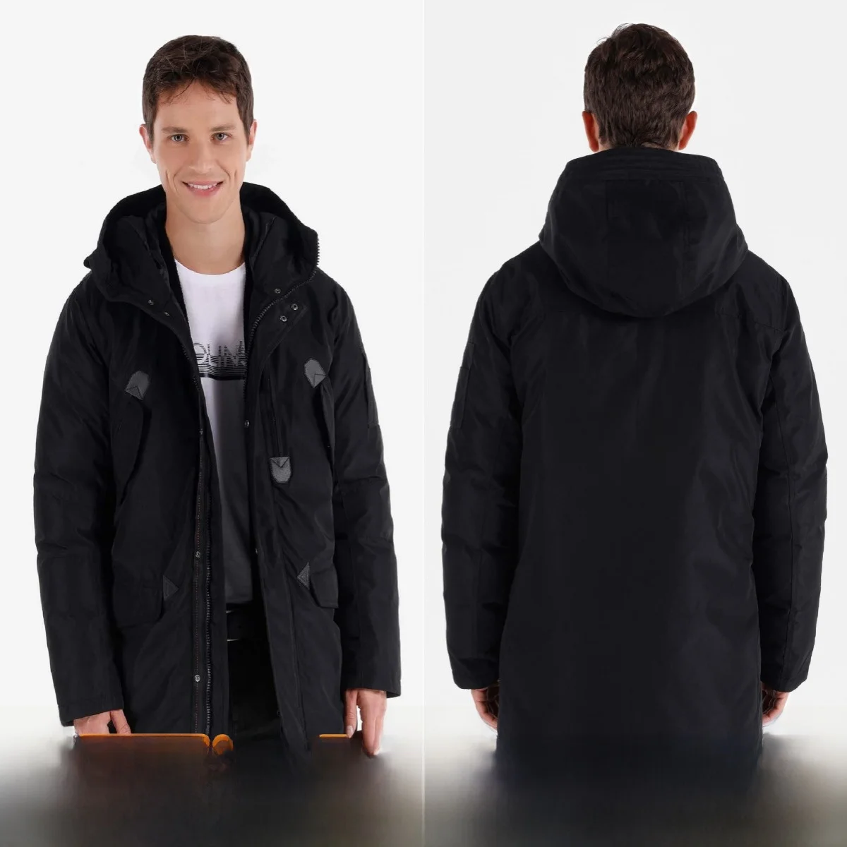 

Тяжелая восточная европейская рабочая одежда с капюшоном, длинное хлопковое пальто, теплое ветрозащитное водонепроницаемое молодежное повседневное пальто