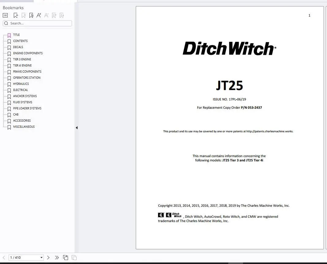 

Каталог и руководство по эксплуатации AutoEPC Ditch Witch 2025 года и PDF-коллекция 23,4 ГБ
