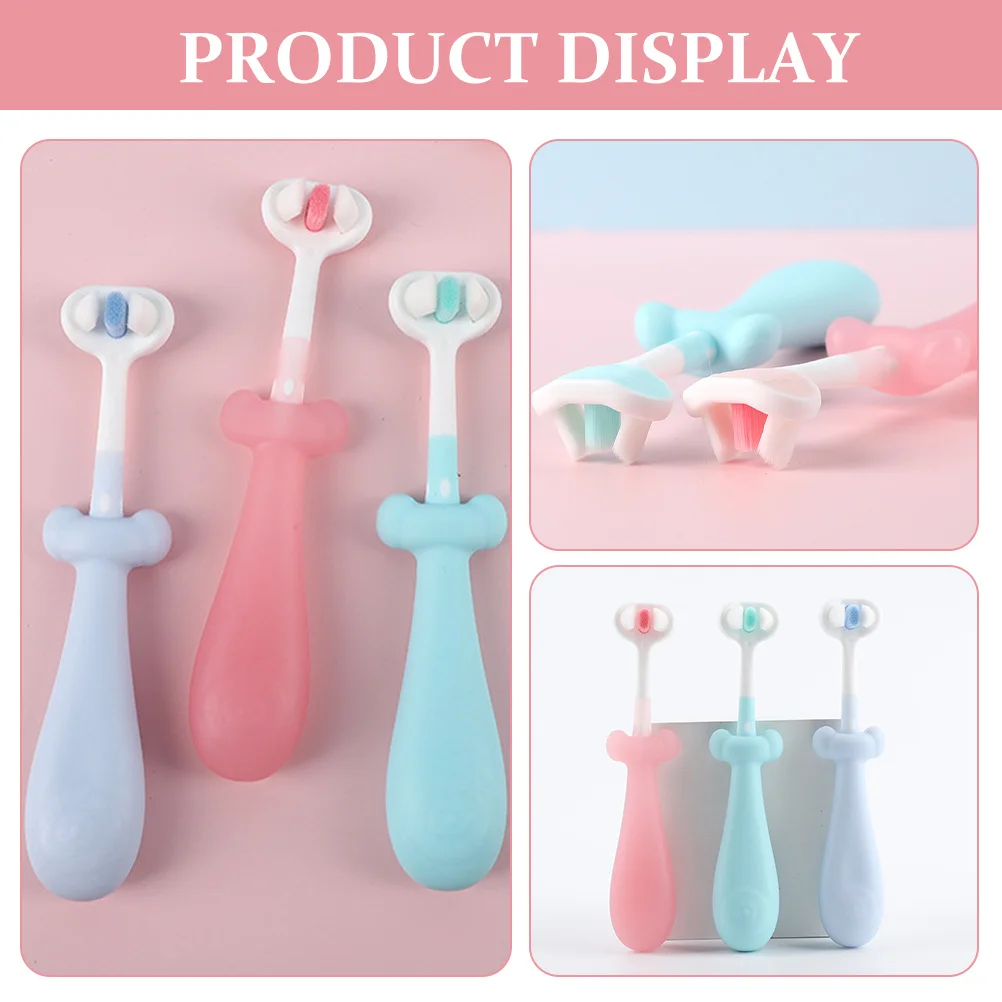 3Pcs Baby Toothbrush Soft Bristles Manual Cleaning Toddler Kids Teeth Care Soft Bristles Toothbrush for Children