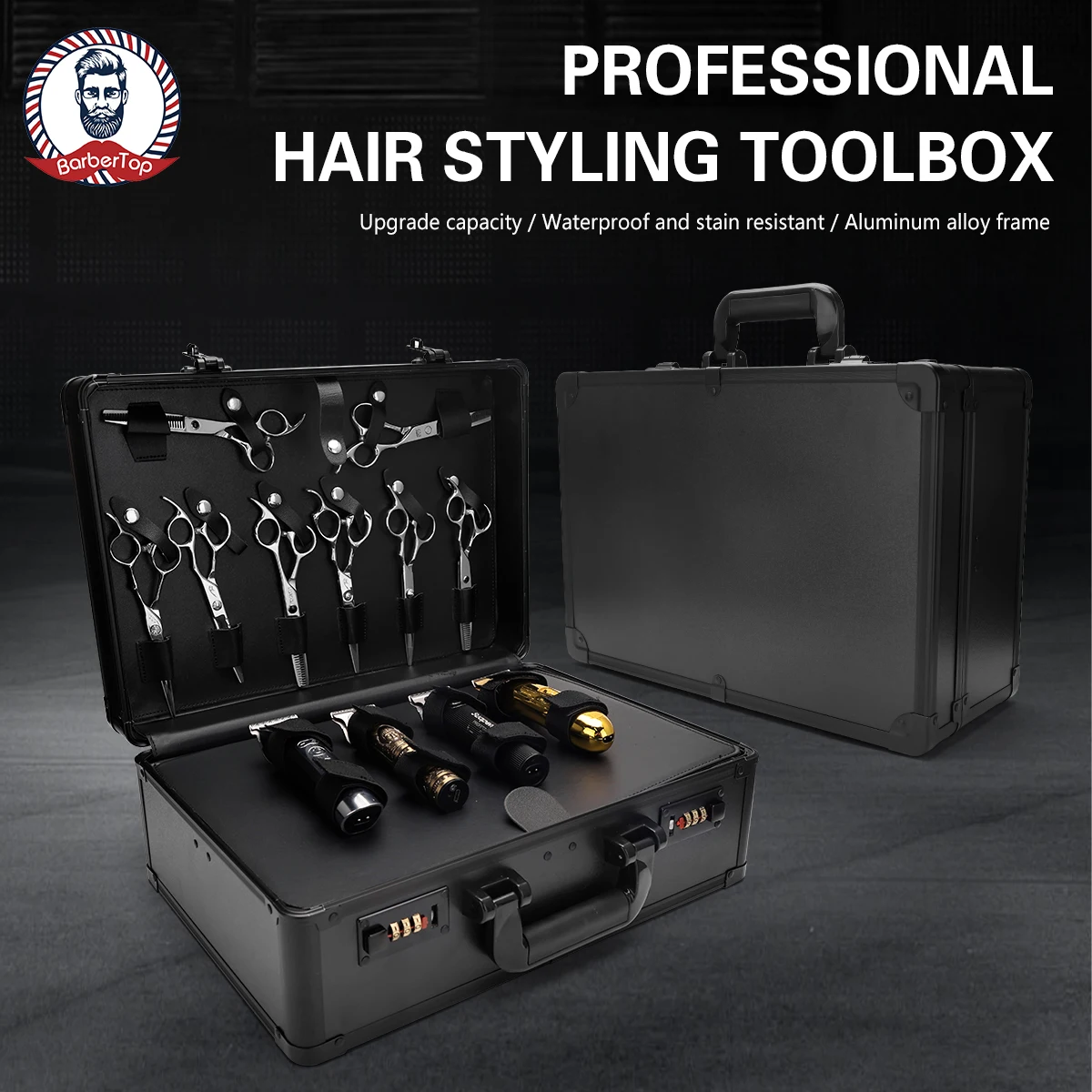 Barber Aluminum Tool Suitcase Salon Hairdressing Accessories Atorage Case Carrying Travel Box