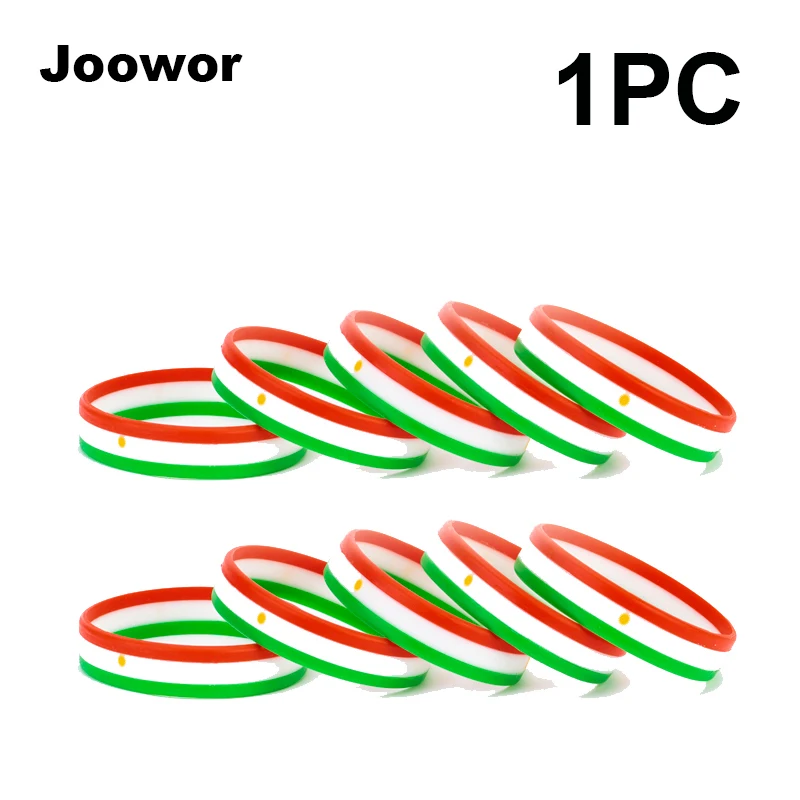 1 Stück KURDISTAN Flagge Silikon-Gummi-Armbänder Sport-Armband für Frauen und Männer