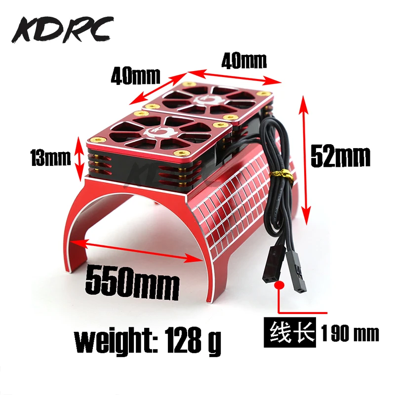 Metal Dual Cooling Fan 4985 1717 Motor Heat Sink for 1/5 Scale Traxxas X-Maxx Arrma KRATON Outcast 6S 8S RC Car Upgrade Part