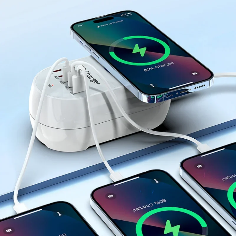 Carregador de Nitreto de Gálio 140W Sucção Magnética Sem Fio Carregamento Rápido PD de Alta Potência, Porta Única, Laptop 100W